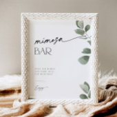 Eucalyptus Vrijgezellenfeest Mimosa Bar Reclamebord Met Voetstuk