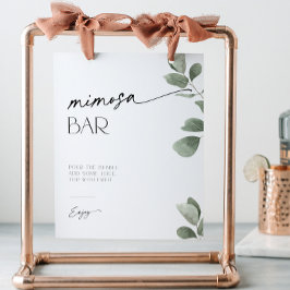 Eucalyptus Vrijgezellenfeest Mimosa Bar Reclamebord Met Voetstuk