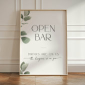 Eucalyptus Vrijgezellenfeest Open Bar Drinken zijn Reclamebord Met Voetstuk