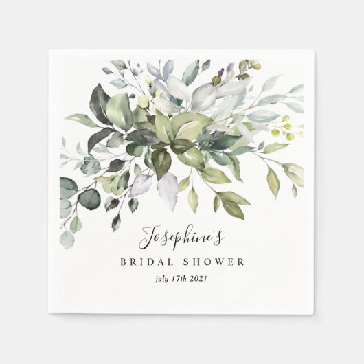 Eucalyptus Vrijgezellenfeest Paper Napkin Servet (Voorkant)