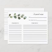 Eucalyptus Vrijgezellenfeest Recipcard (Voorkant / Achterkant)