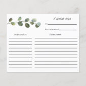 Eucalyptus Vrijgezellenfeest Recipcard (Voorkant)