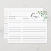 Eucalyptus Vrijgezellenfeest Recipcard (Voorkant / Achterkant)