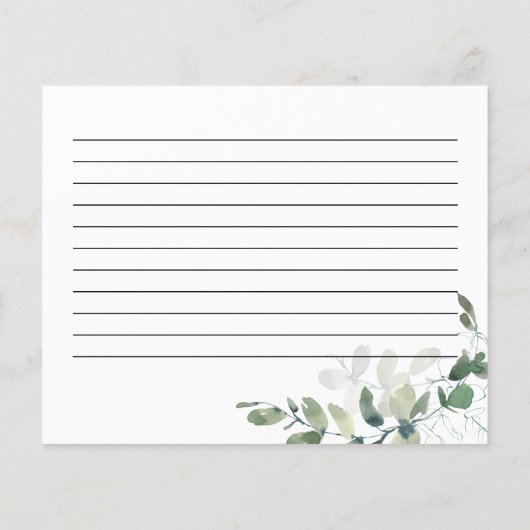 Eucalyptus Vrijgezellenfeest Recipcard (Achterkant)