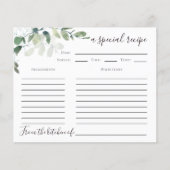 Eucalyptus Vrijgezellenfeest Recipcard (Voorkant)