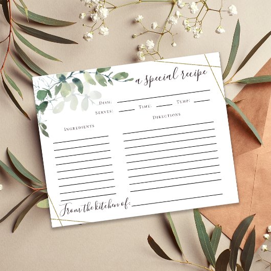 Eucalyptus Vrijgezellenfeest Recipcard