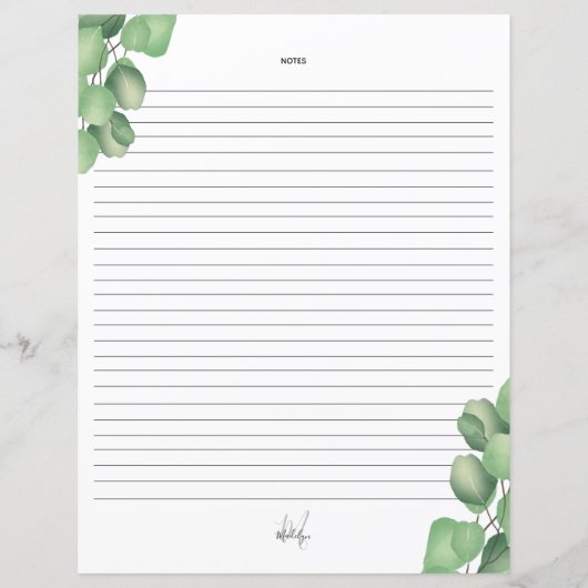 Eucalyptus Vrijgezellenfeest Recipcard (Achterkant)