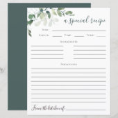 Eucalyptus Vrijgezellenfeest Recipcard (Voorkant / Achterkant)