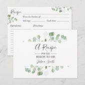 Eucalyptus Vrijgezellenfeest Recipe Card Greenery  Briefkaart (Voorkant / Achterkant)