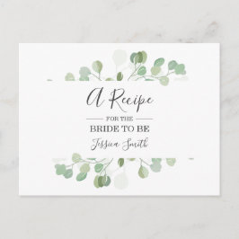 Eucalyptus Vrijgezellenfeest Recipe Card Greenery Briefkaart