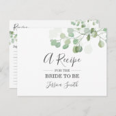 Eucalyptus Vrijgezellenfeest Recipe Card Greenery  Briefkaart (Voorkant / Achterkant)