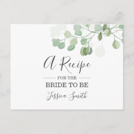 Eucalyptus Vrijgezellenfeest Recipe Card Greenery Briefkaart