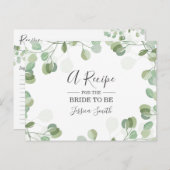 Eucalyptus Vrijgezellenfeest Recipe Card Greenery  Briefkaart (Voorkant / Achterkant)
