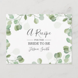 Eucalyptus Vrijgezellenfeest Recipe Card Greenery Briefkaart