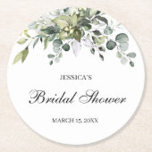 Eucalyptus Vrijgezellenfeest Ronde Onderzetter (Voorkant)