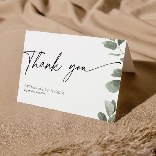 Eucalyptus Vrijgezellenfeest Sage Green Bedankkaart