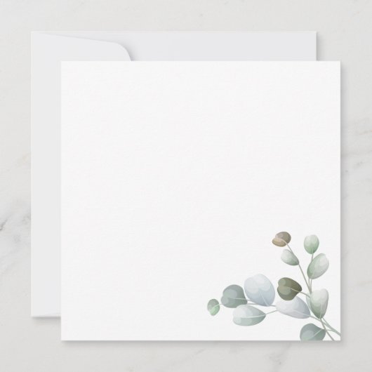 Eucalyptus Vrijgezellenfeest Script Greenerage Fol Kaart (Achterkant)