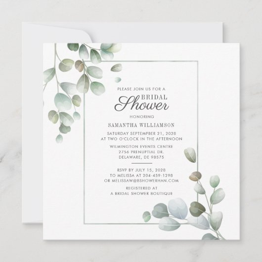 Eucalyptus Vrijgezellenfeest Script Greenerage Fol Kaart (Voorkant)