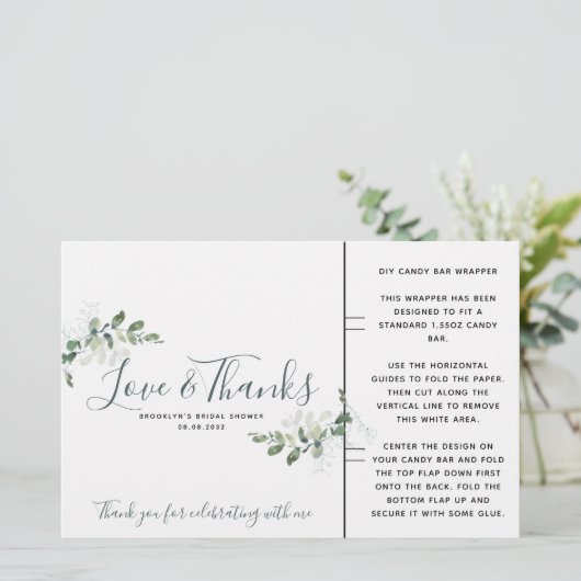 Eucalyptus Vrijgezellenfeest Snoep Bar wrapper (Staand voorkant)