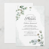 Eucalyptus Vrijgezellenfeest Waterverf Succulent Kaart (Voorkant / Achterkant)