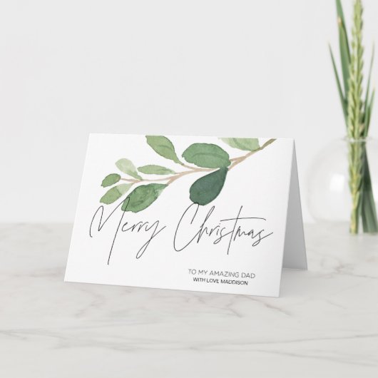 Eucalyptus vrolijke kerst Kaart voor papa (Voorkant)