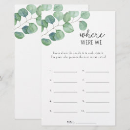 Eucalyptus - Waar waren wij bruids douche spel
