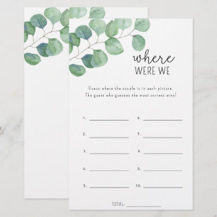 Eucalyptus - Waar waren wij bruids douche spel