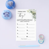 Eucalyptus Waar waren ze Vrijgezellenfeest Game Ka Flyer (Enkel)