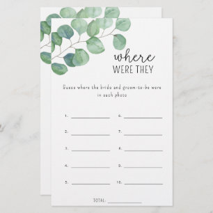 Eucalyptus - Waar waren ze vrijgezellenfeest spel