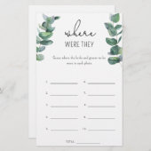 Eucalyptus - Waar waren ze vrijgezellenfeest spel (Voorkant / Achterkant)