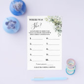 Eucalyptus Waar was haar Vrijgezellenfeest Game-ka Flyer (Enkel)