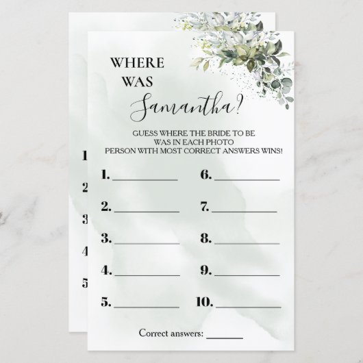 Eucalyptus Waar was ze? (Voorkant / Achterkant)