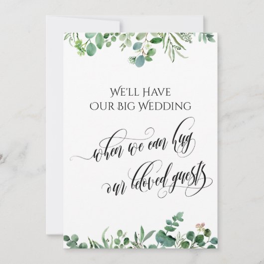 Eucalyptus wanneer we je kunnen knuffelen uitgeste kaart (Voorkant)