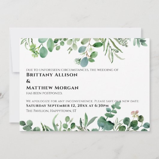 Eucalyptus wanneer we je kunnen knuffelen uitgeste kaart (Achterkant)