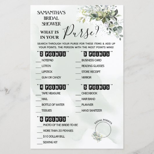 Eucalyptus Wat is er in uw Purse douche-tweingua? (Voorkant)