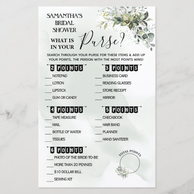 Eucalyptus Wat is er in uw Purse douche-tweingua? (Voorkant)