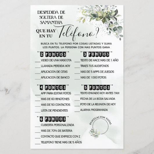 Eucalyptus Wat is er op je tweetalige telefoonspel (Achterkant)