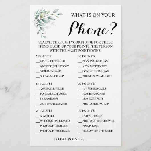 Eucalyptus Wat is er op uw Kaart van het Spel van (Voorkant)