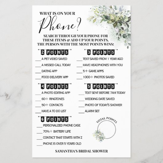 Eucalyptus Wat is er op uw Kaart van het Spel van  (Voorkant)