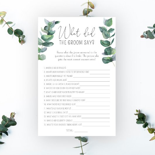 Eucalyptus - Wat zei de bruidegom tegen het bruids