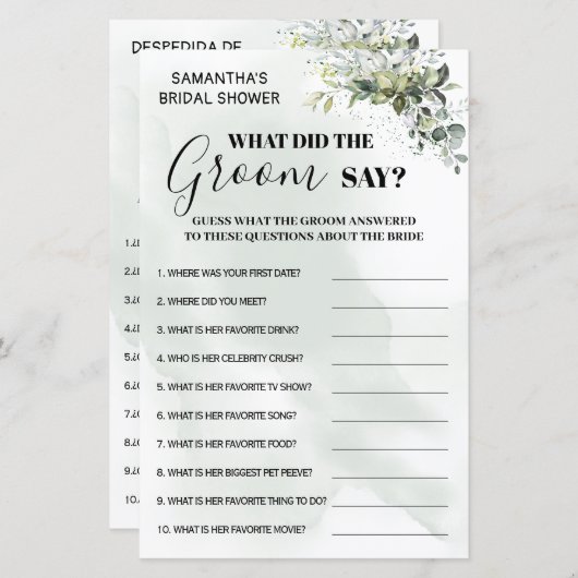 Eucalyptus Wat zei Groom over tweetalig spel? (Voorkant / Achterkant)