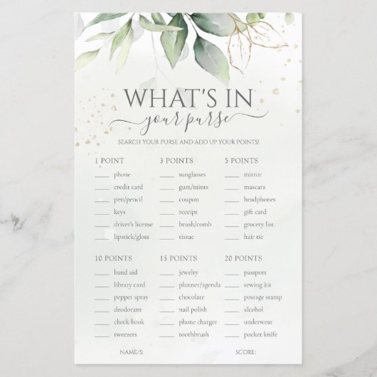 Eucalyptus Wat zit er in je portemonnee bruiloft s (Voorkant)