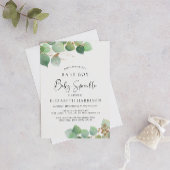 Eucalyptus Watercolor Baby Boy Sprinkle Kaart