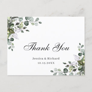 Eucalyptus Watercolor Bedankkaart Briefkaart