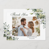 Eucalyptus Watercolor Bedankkaart FOTO kaart (Voorkant / Achterkant)