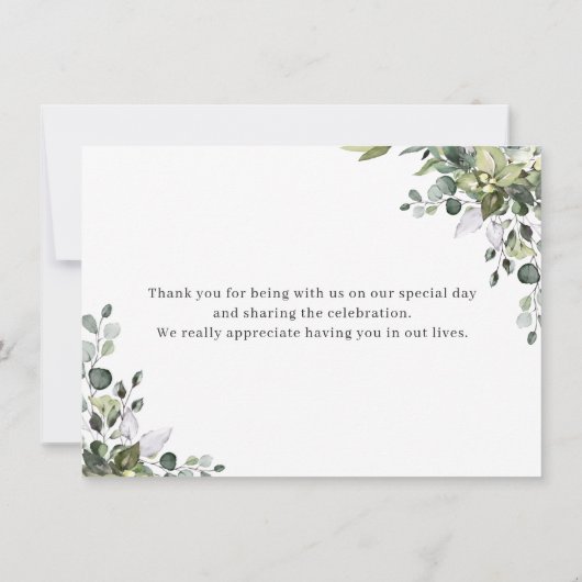 Eucalyptus Watercolor Bedankkaart FOTO kaart (Achterkant)