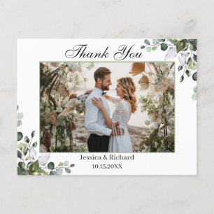 Eucalyptus Watercolor Bedankt FOTO Ansichtkaart Briefkaart