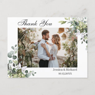 Eucalyptus Watercolor Bedankt FOTO Ansichtkaart Briefkaart