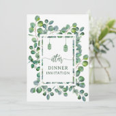 Eucalyptus watercolor botanical ramadan iftar  kaart (Staand voorkant)
