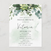 Eucalyptus Watercolor Chic Bruidsuitnodiging Briefkaart (Voorkant)